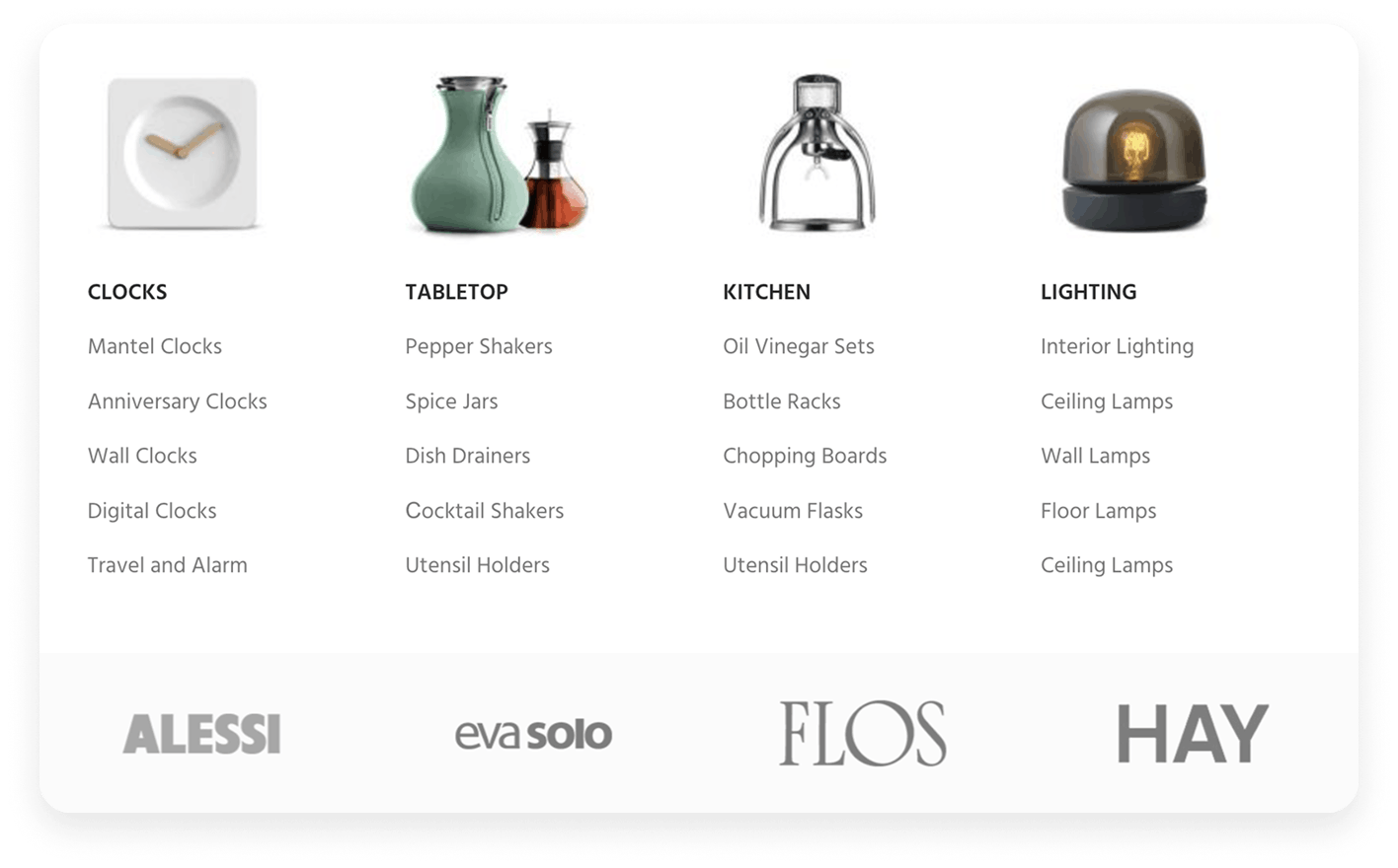 Main mega menu layout
