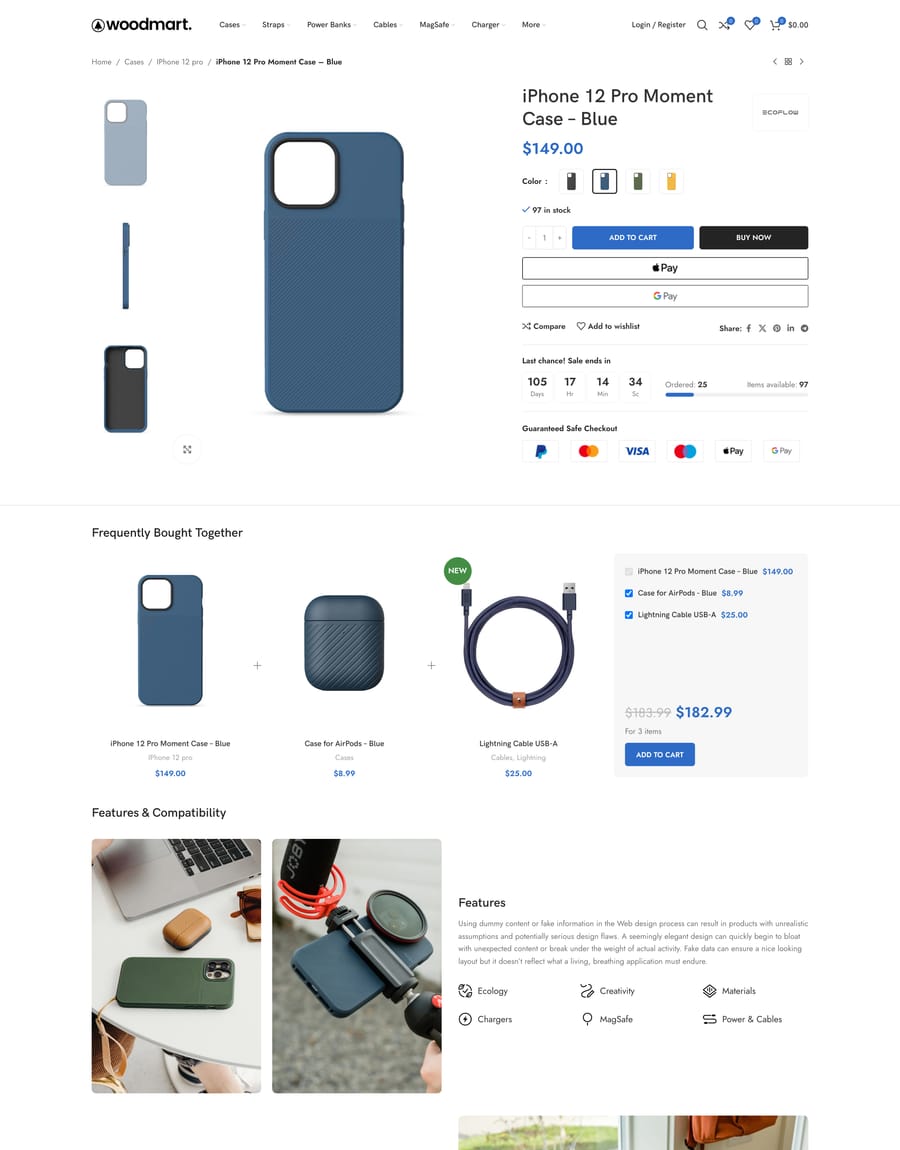 Accessories Product page