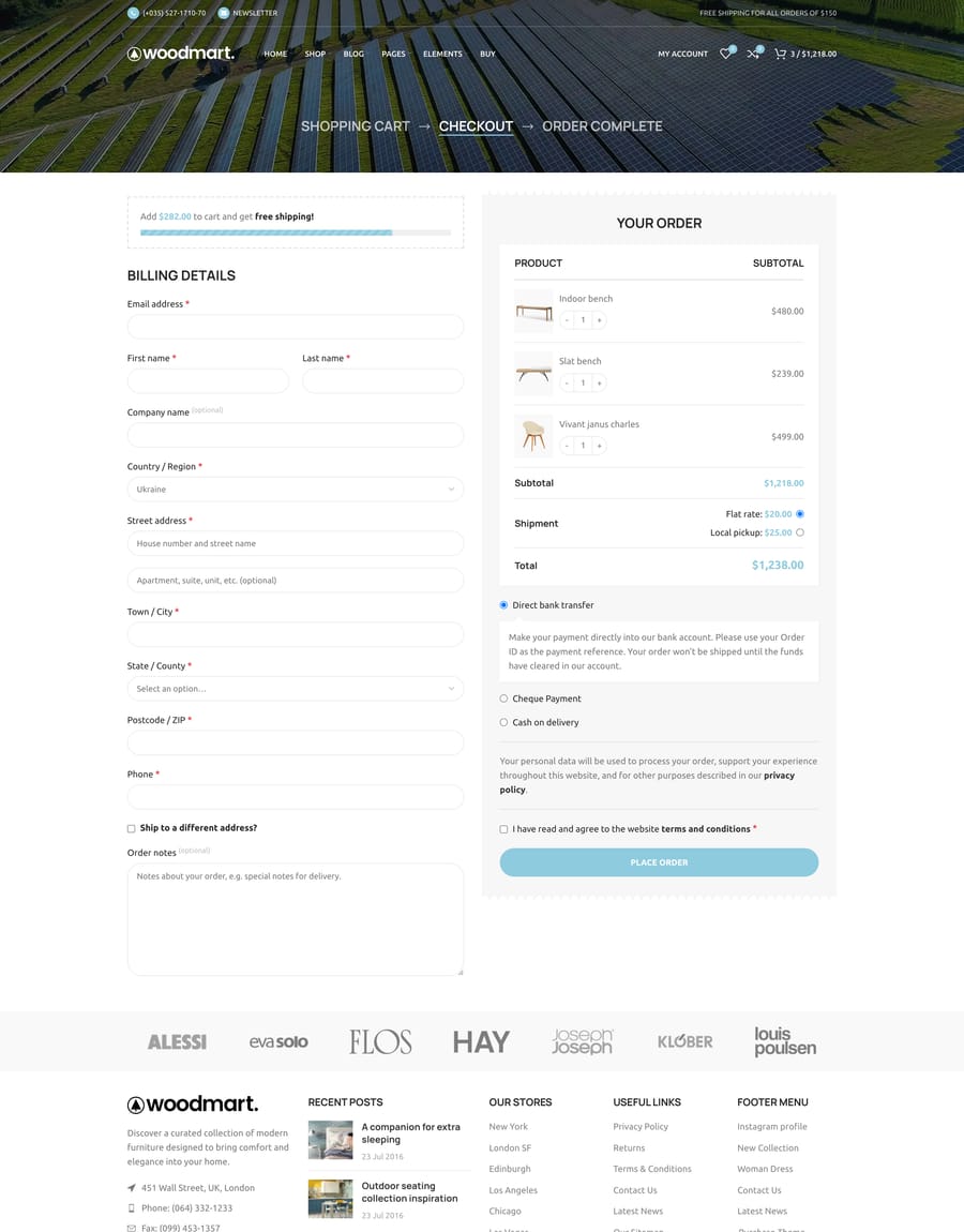 Alternative Energy Checkout page