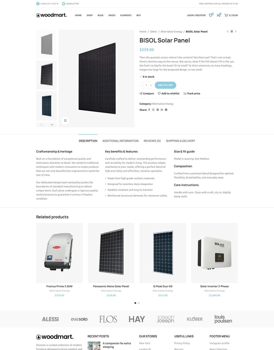 Alternative Energy Product page
