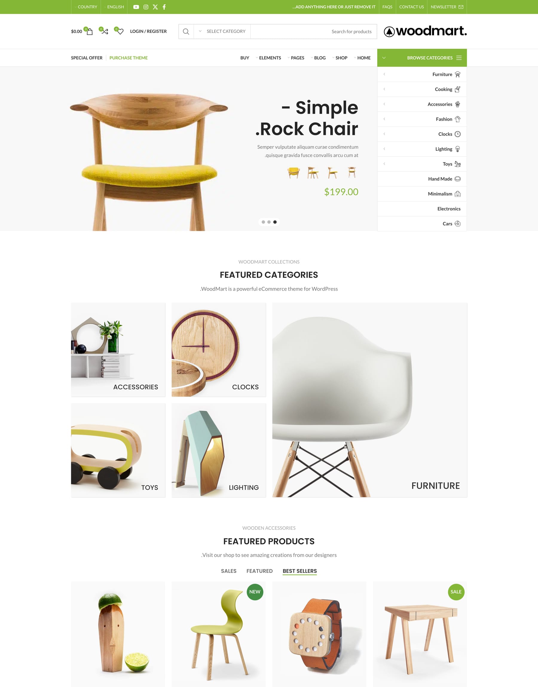 RTL demo home page: RTL WooCommerce theme