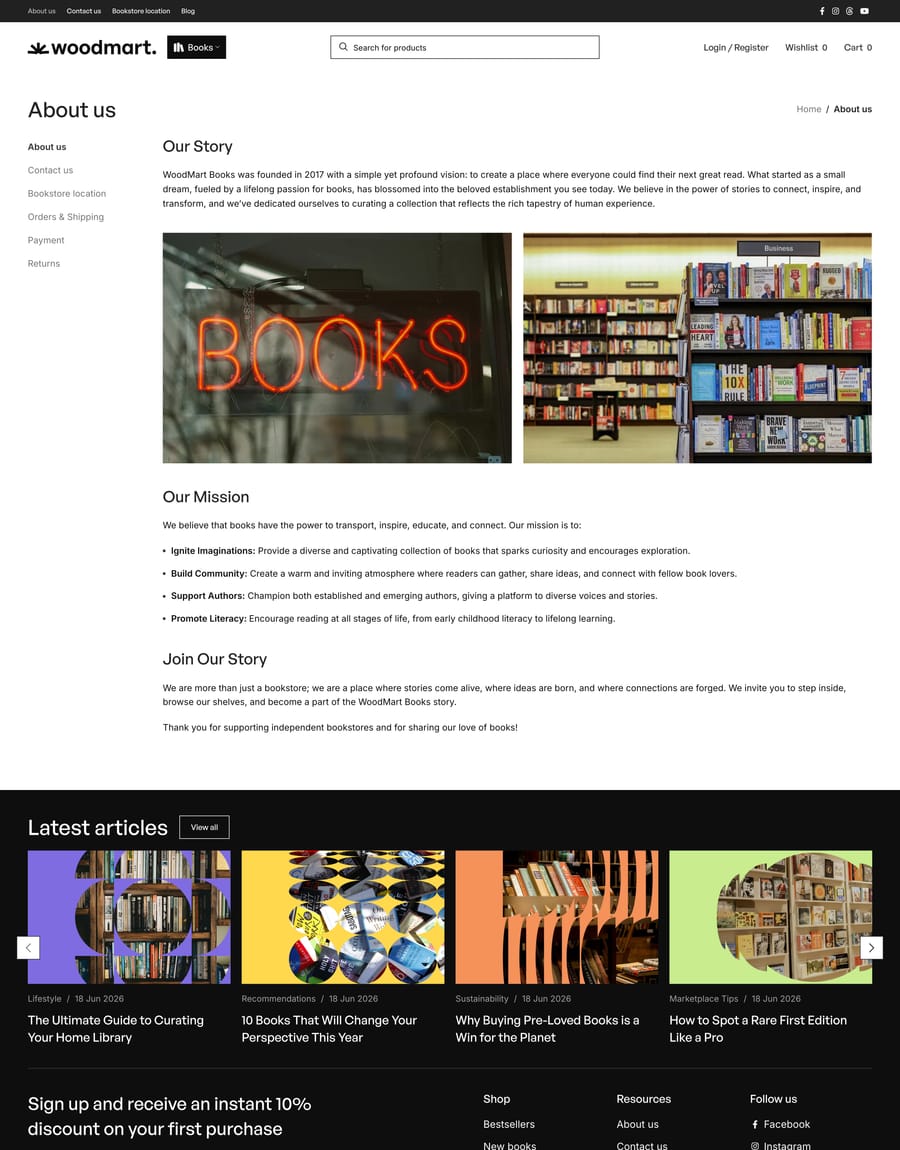 Books 2 About us page
