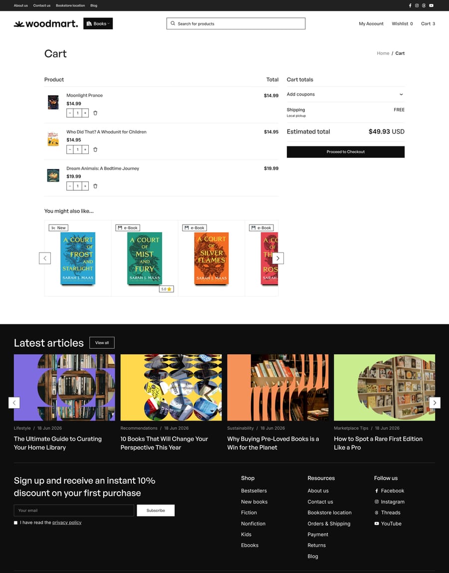 Books 2 Cart page