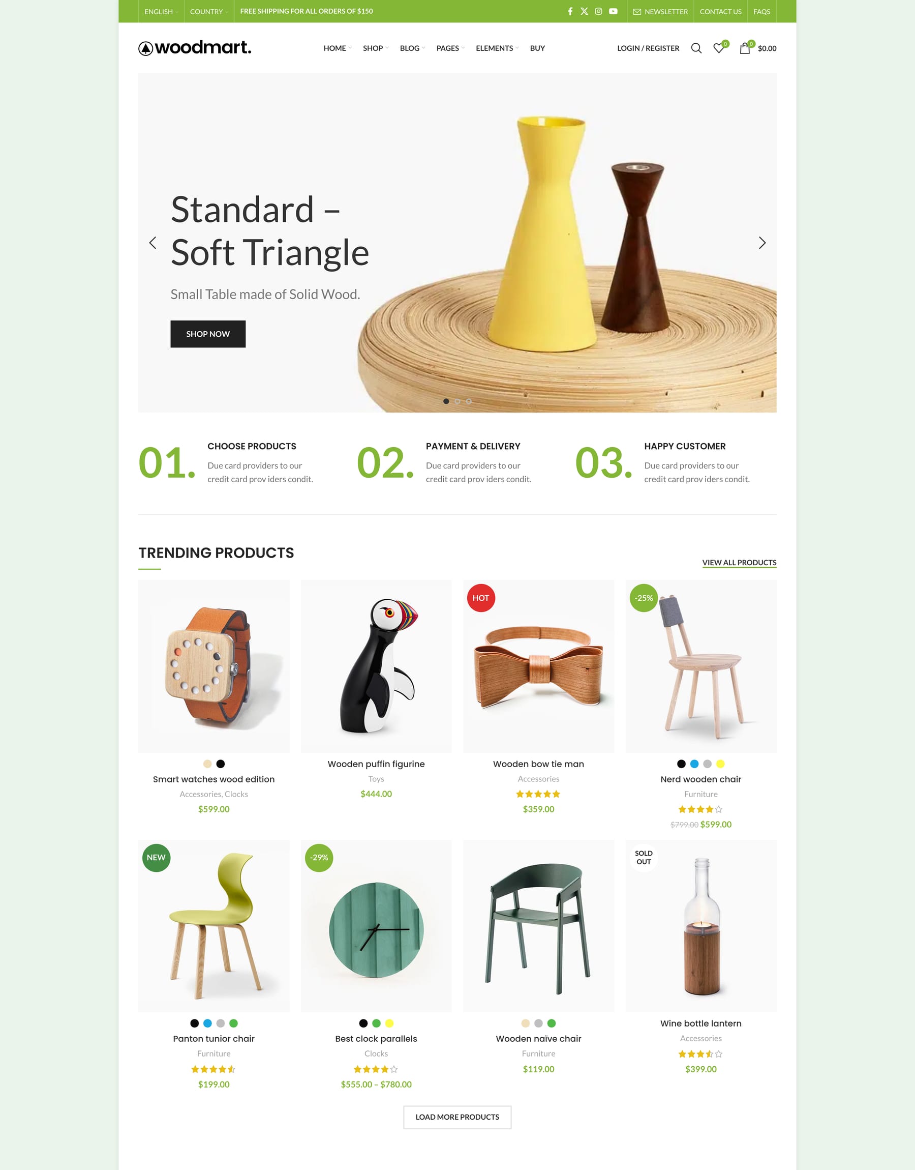Layout boxed demo home page: Boxed layout WooCommerce theme