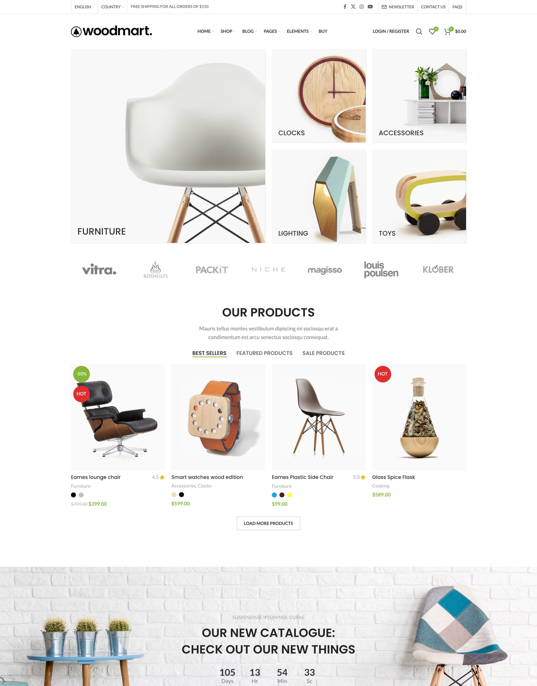 Categories demo home page: Category grid WooCommerce theme