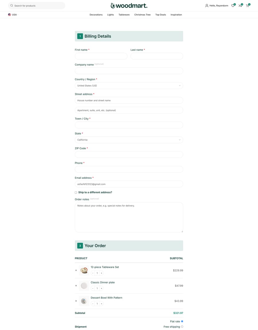 Christmas 2 Checkout page