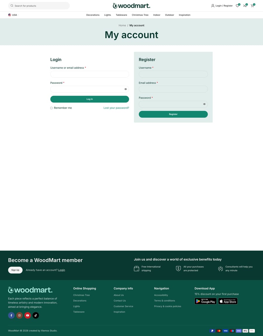 Christmas 2 Login register page