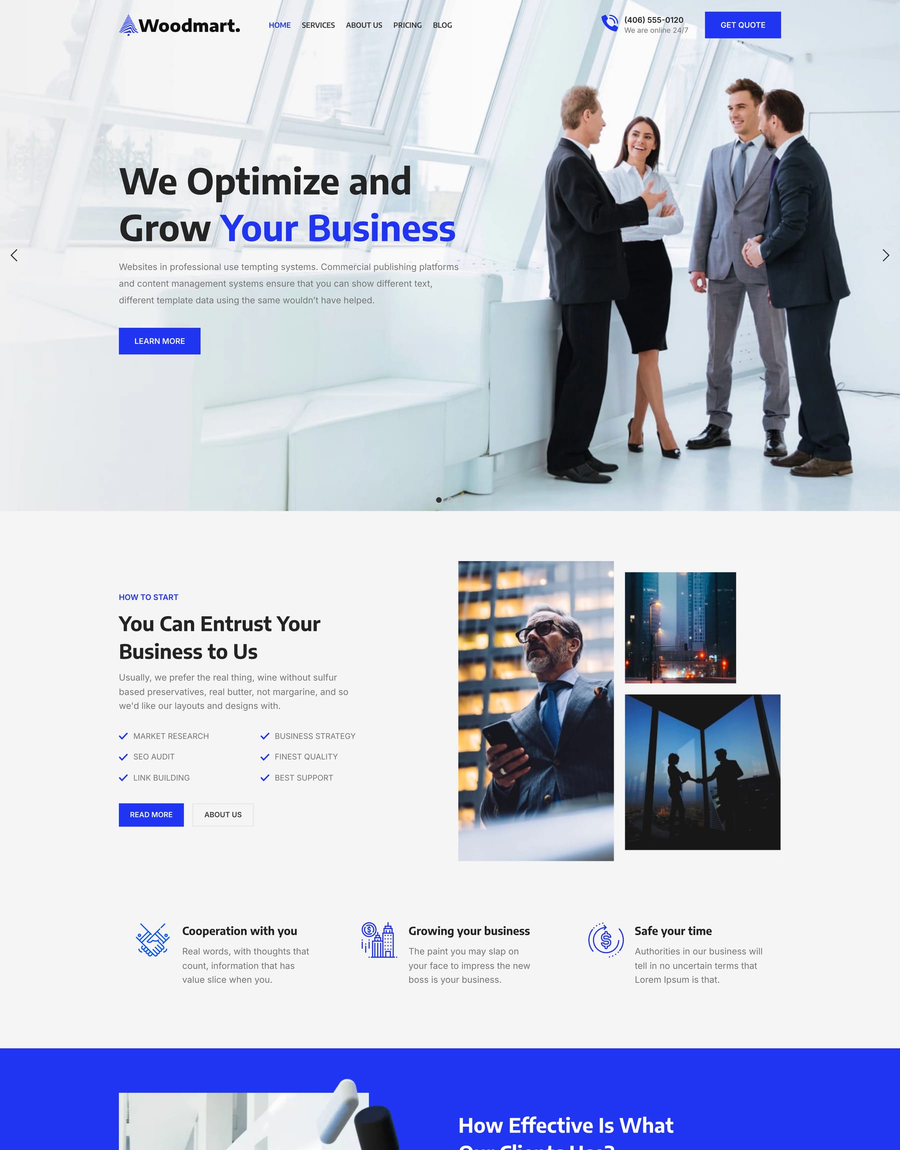 Corporate 2 demo home page: Business WordPress theme