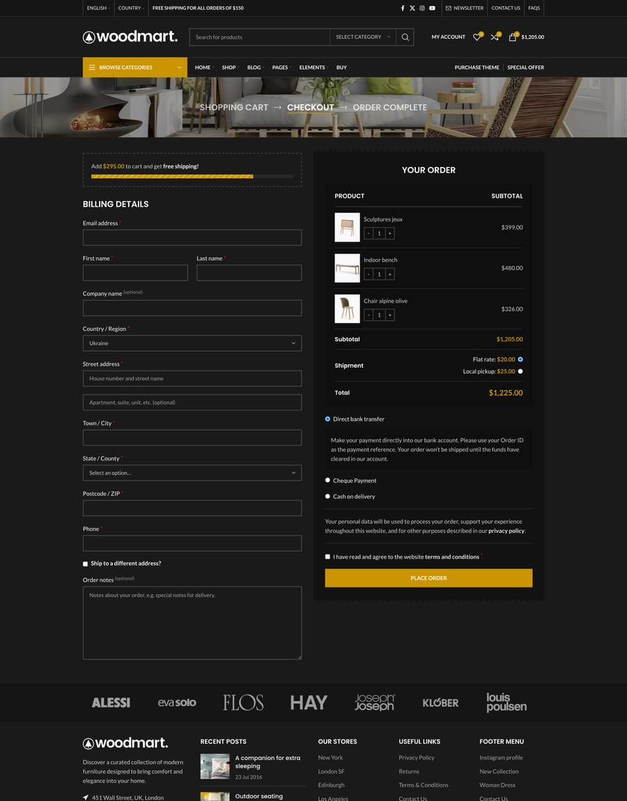 Dark Checkout page