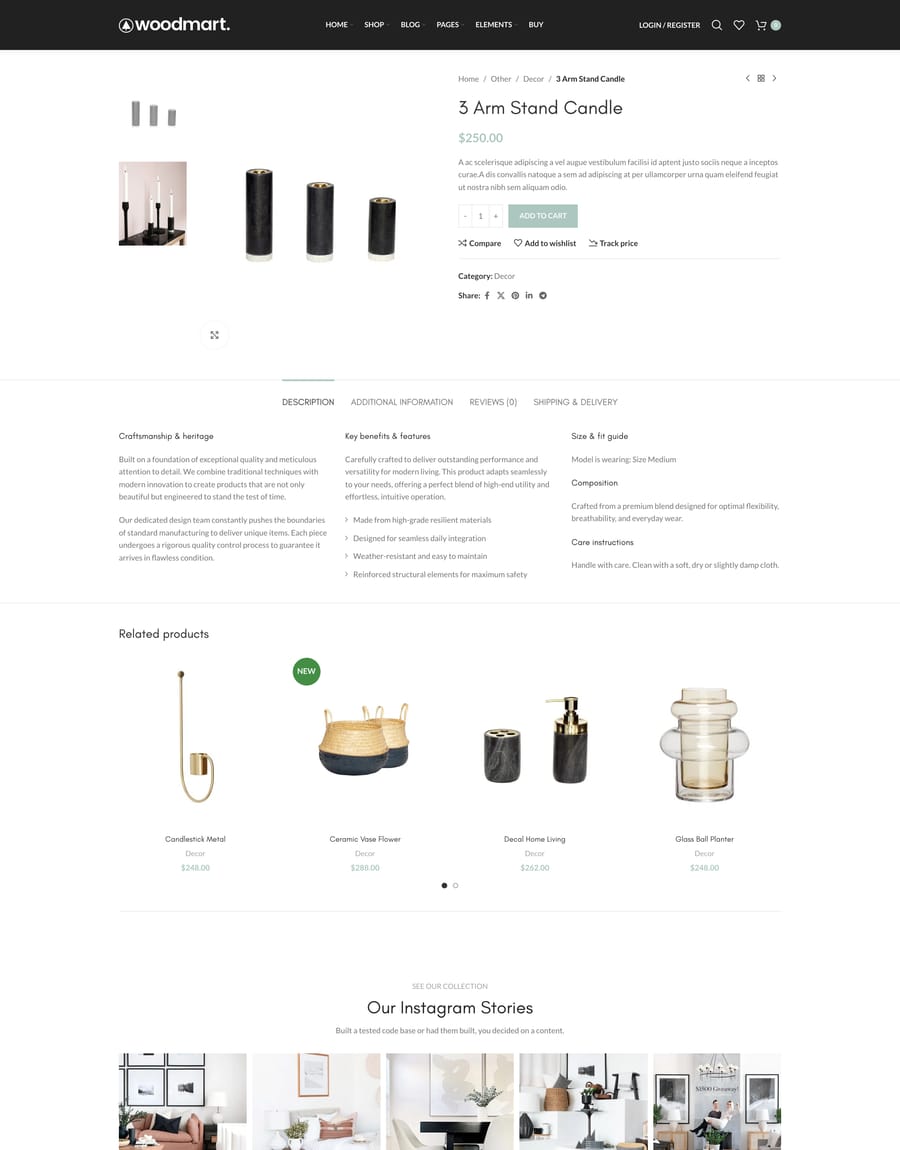 Decor Product page