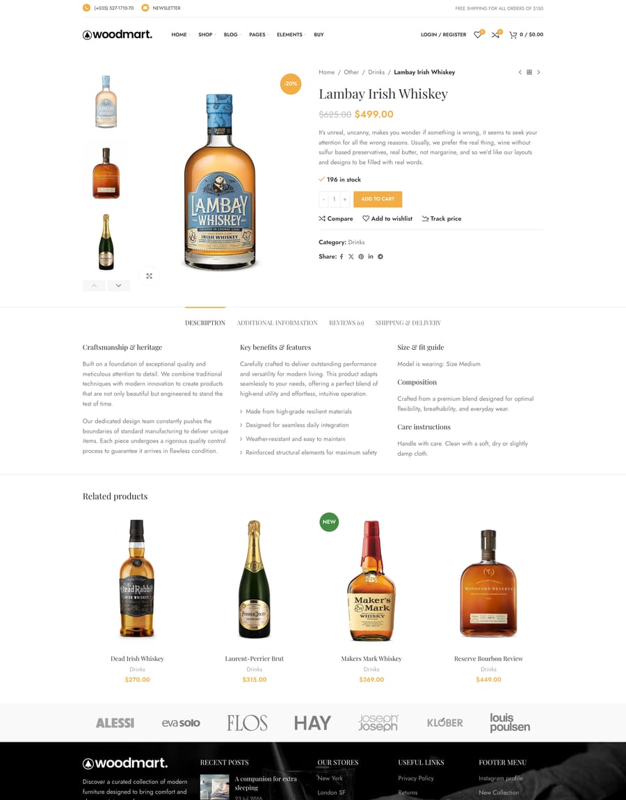 Drinks Product page