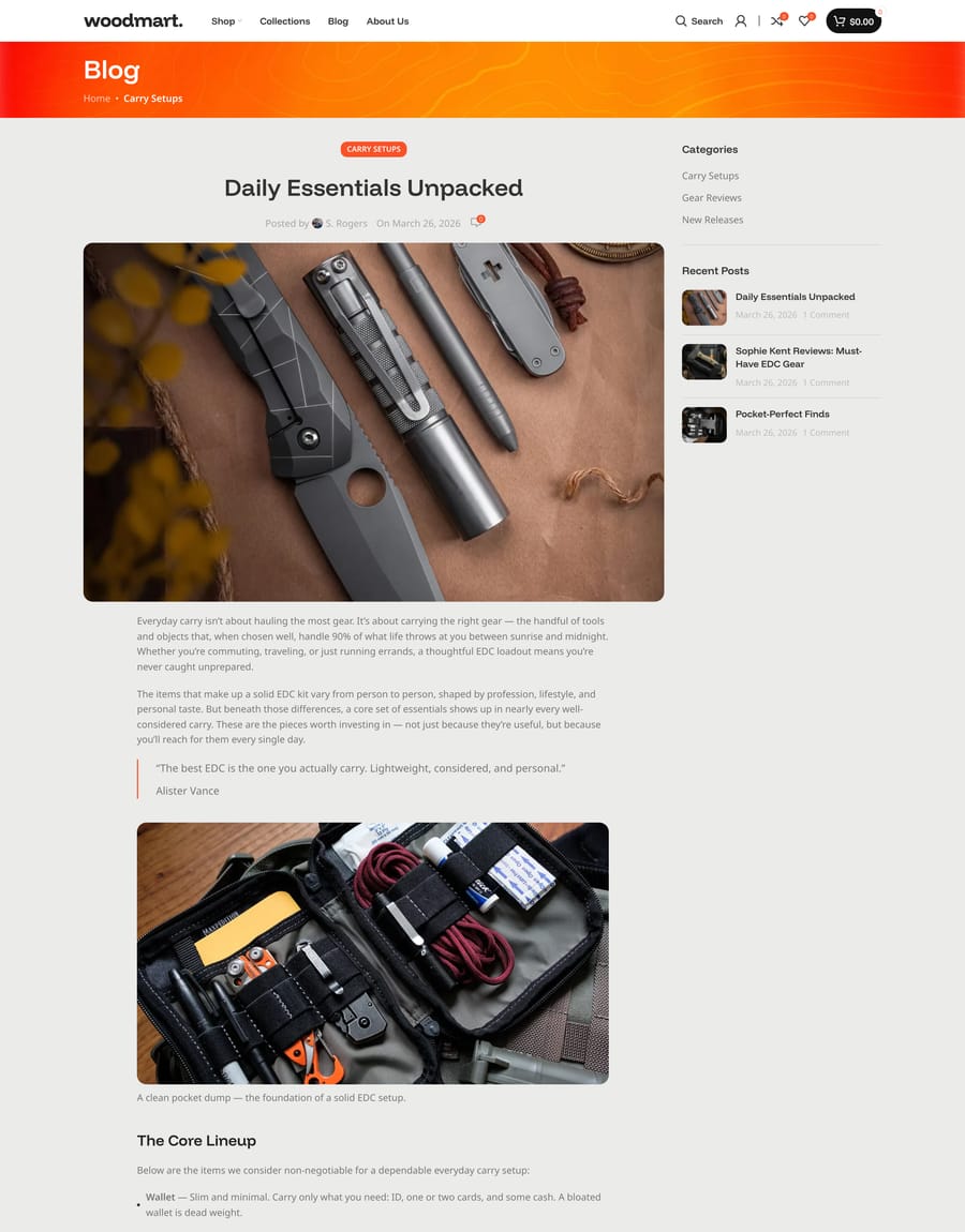 EDC Blog post page
