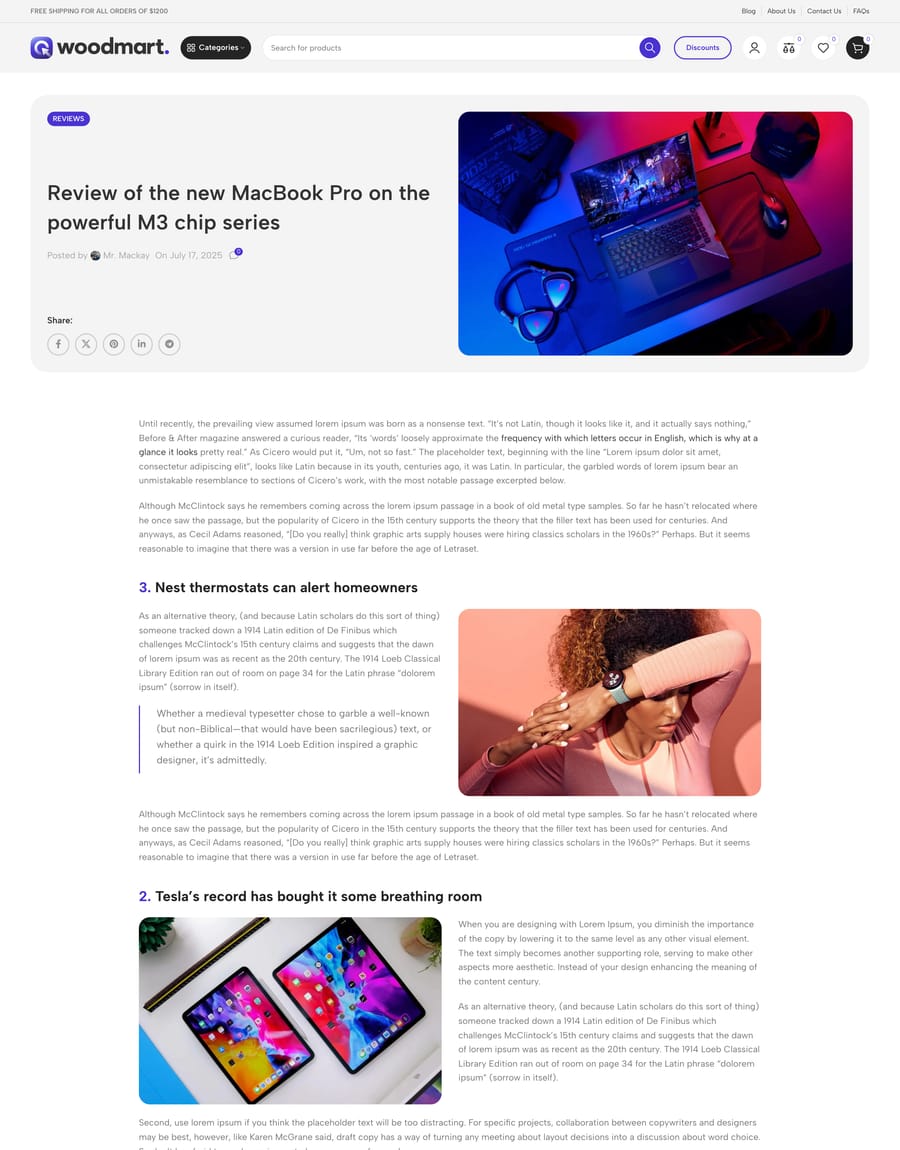 Electronics 3 Blog post page