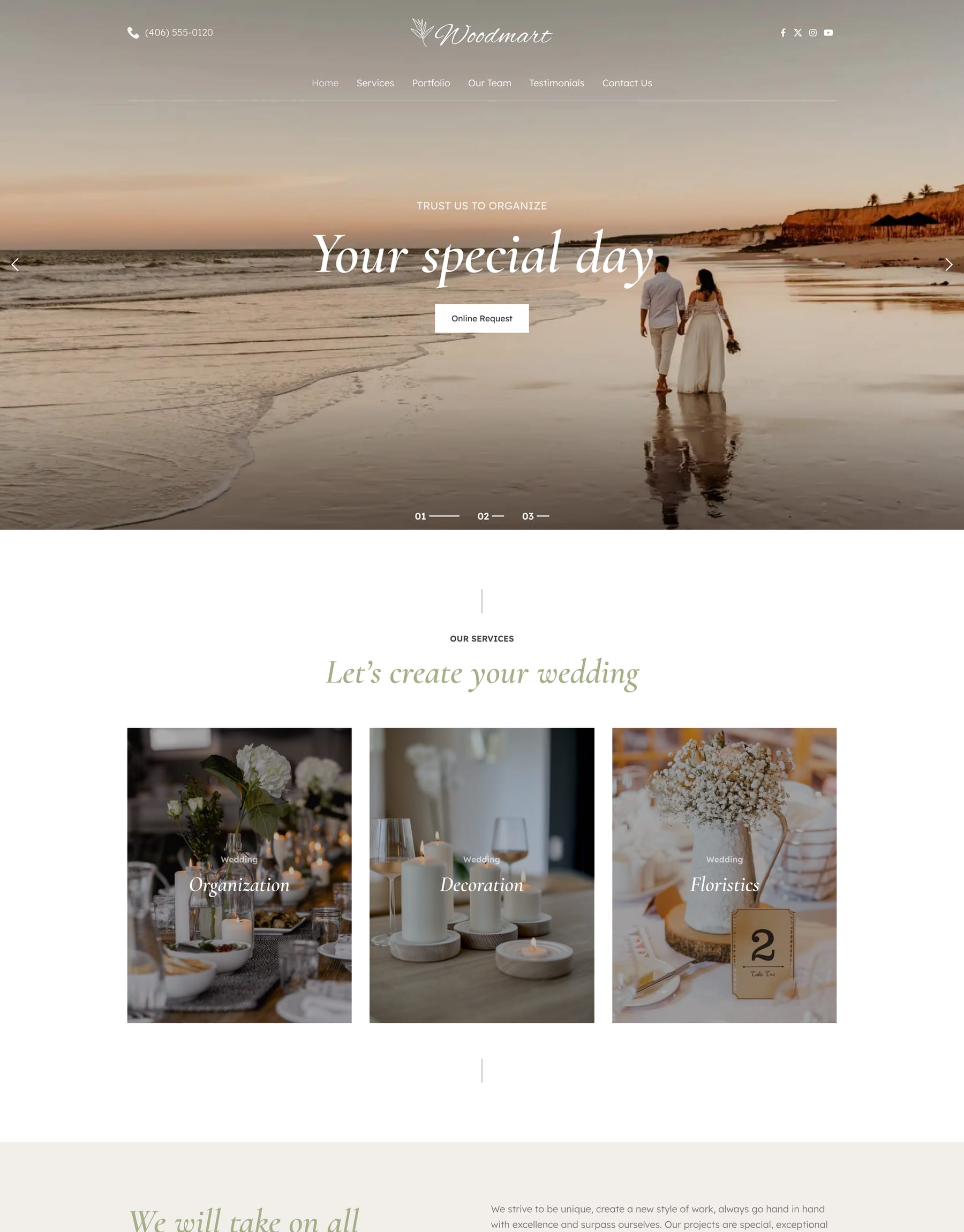 Event Agency demo home page: Event agency WordPress theme