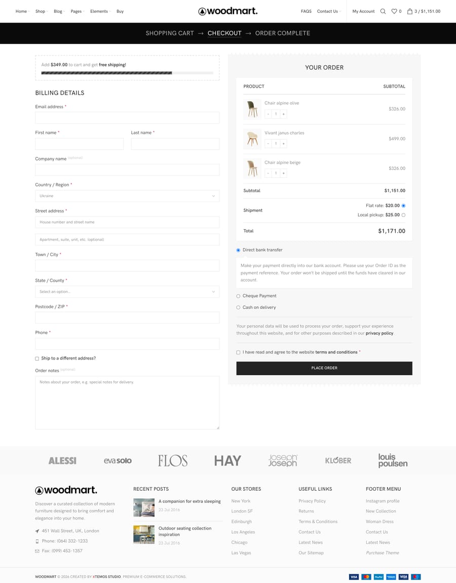 Fashion Minimalism Checkout page