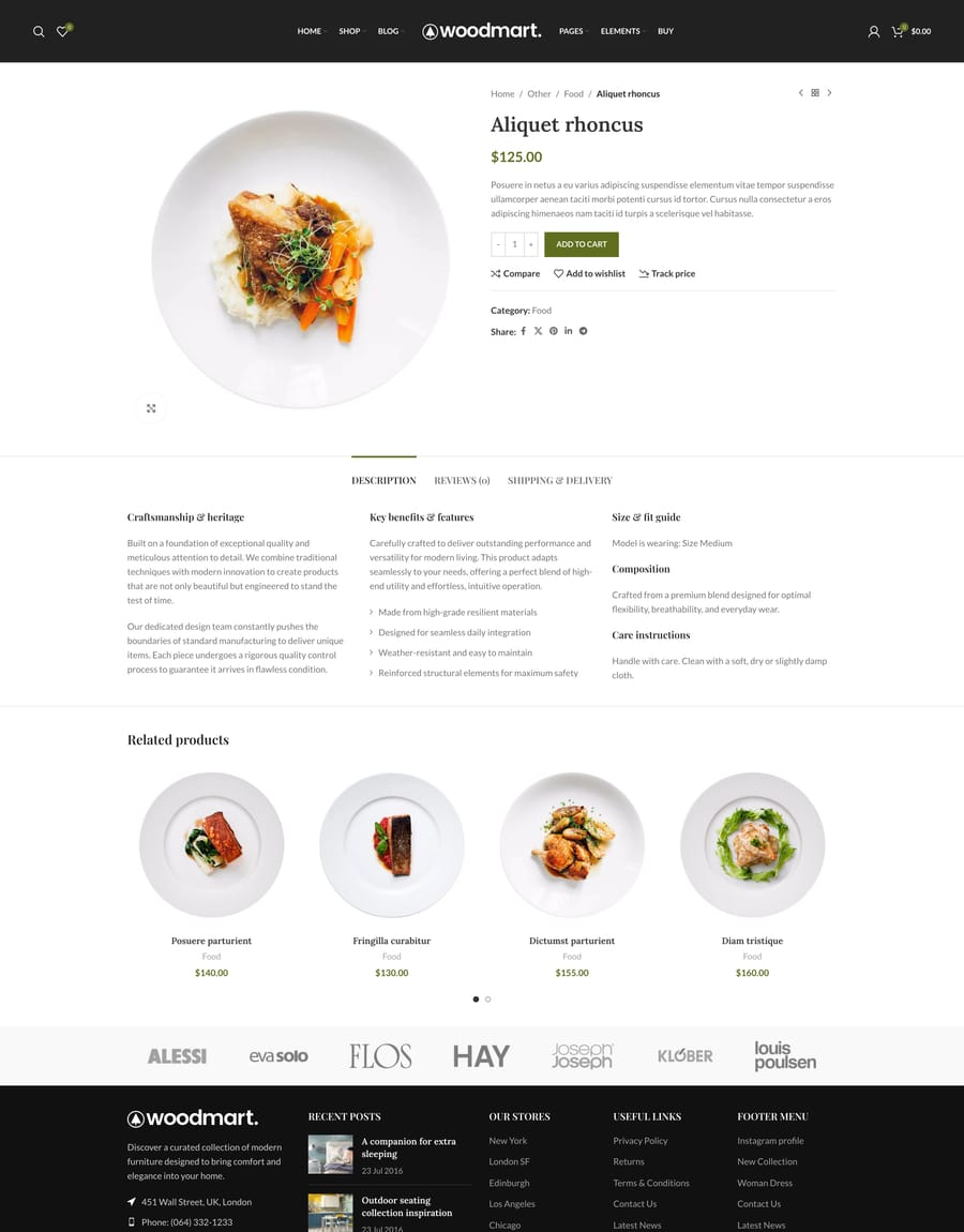 Food Product page