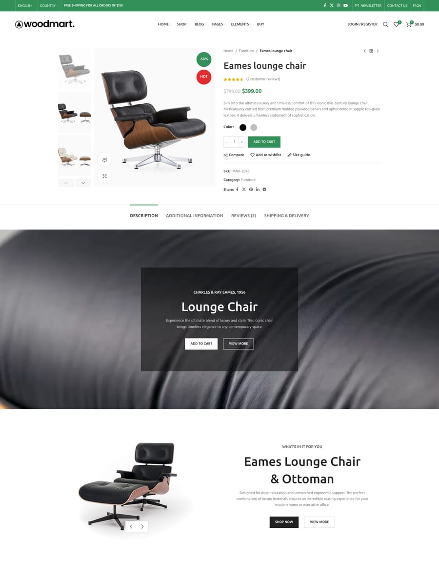 Furniture Product page