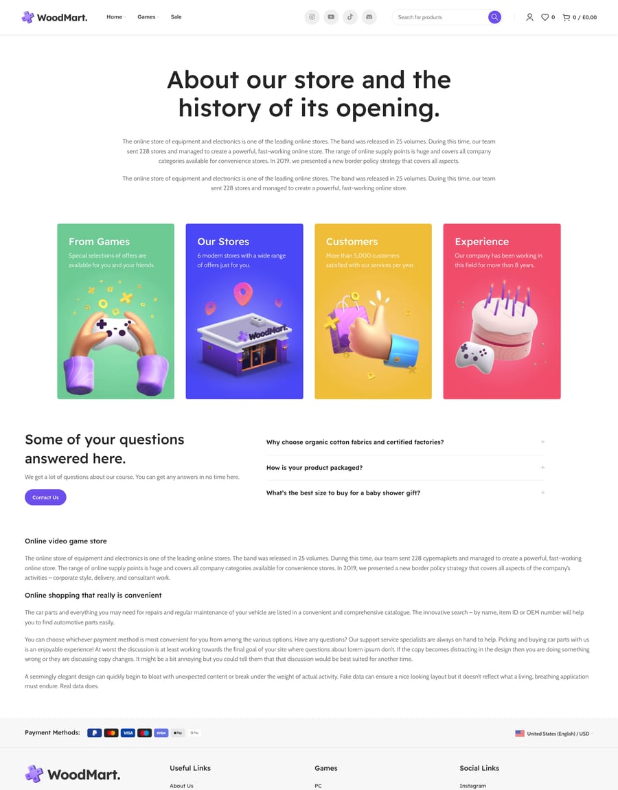 Games About us page