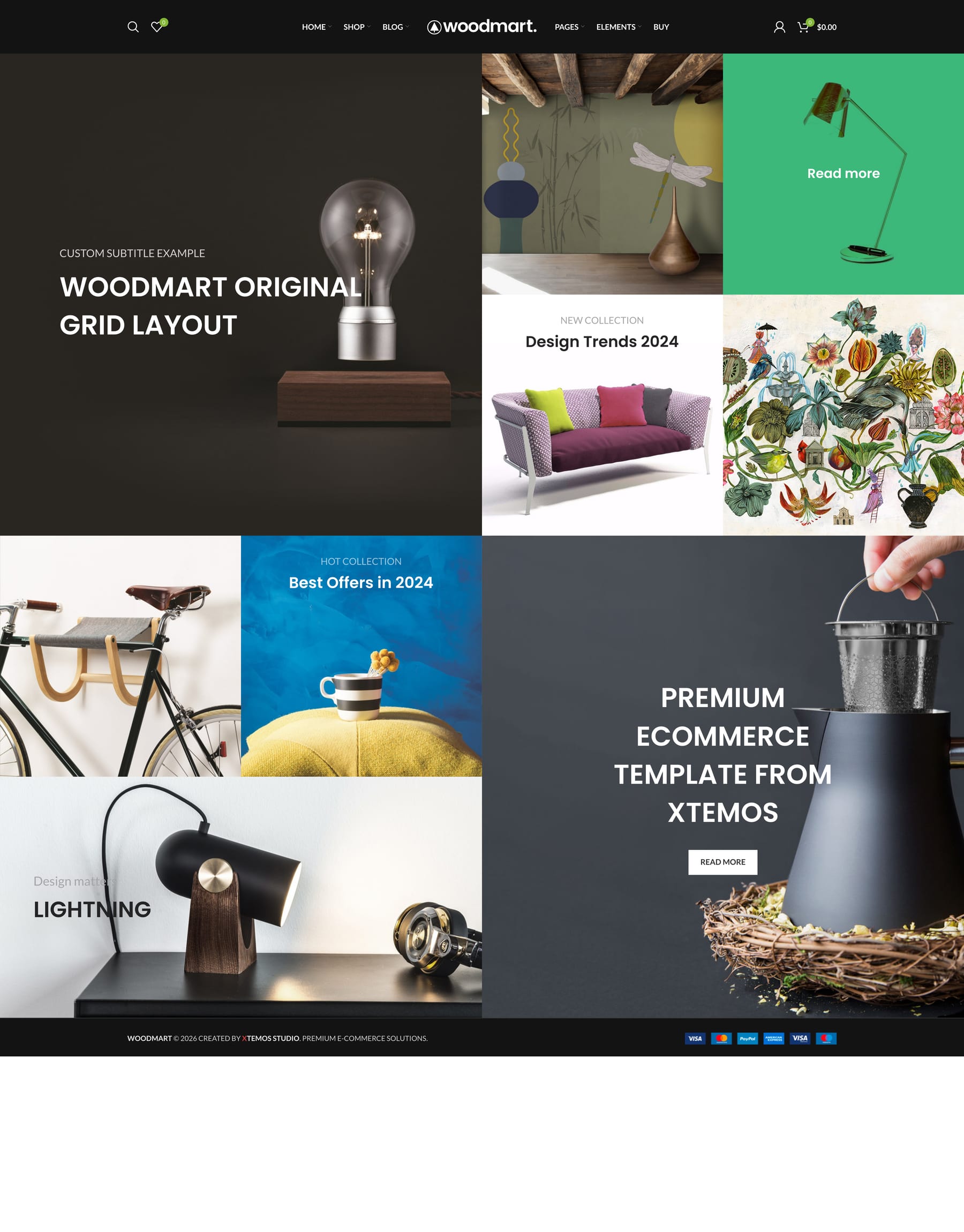 Grid demo home page: Grid layout WooCommerce theme