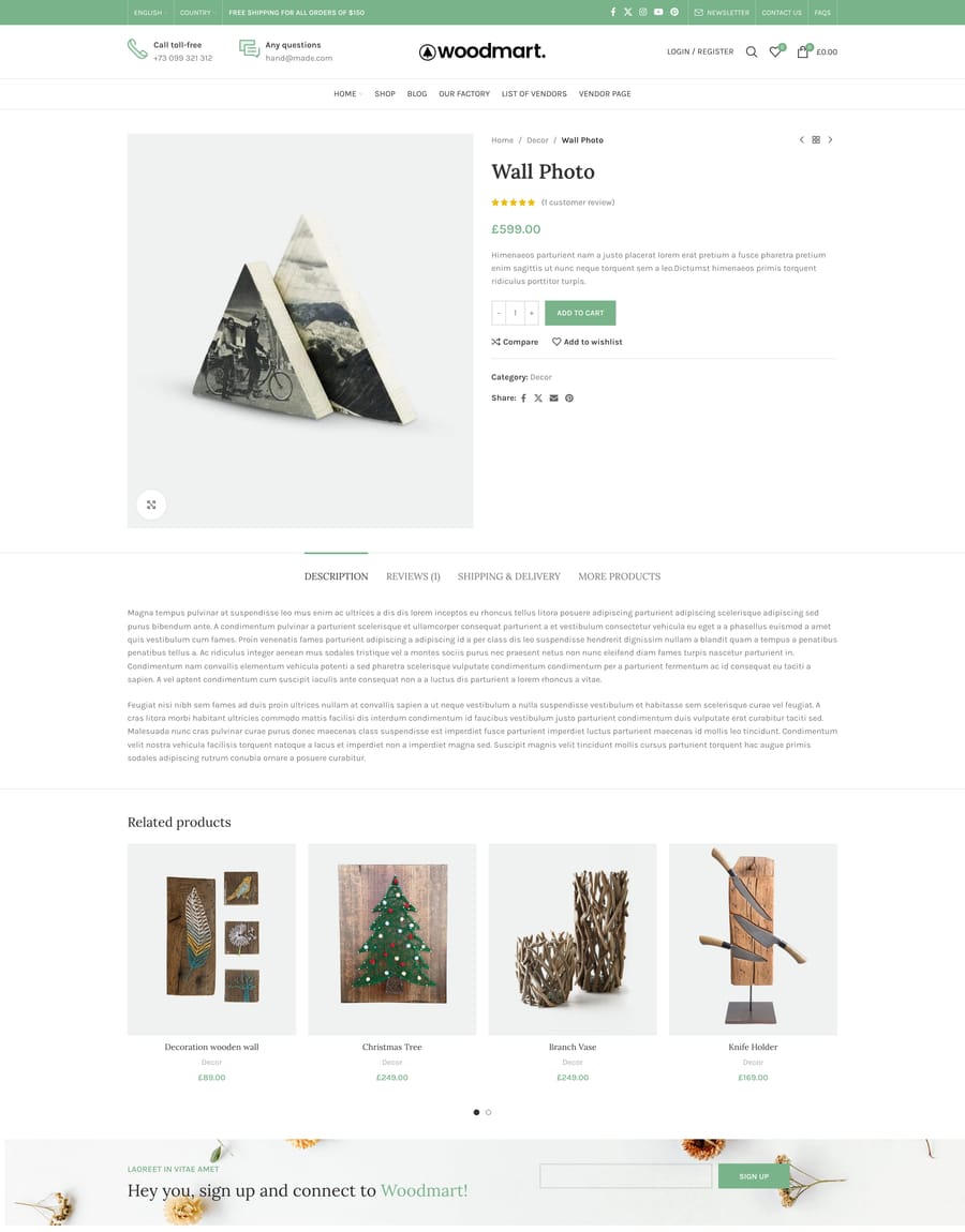Handmade Product page