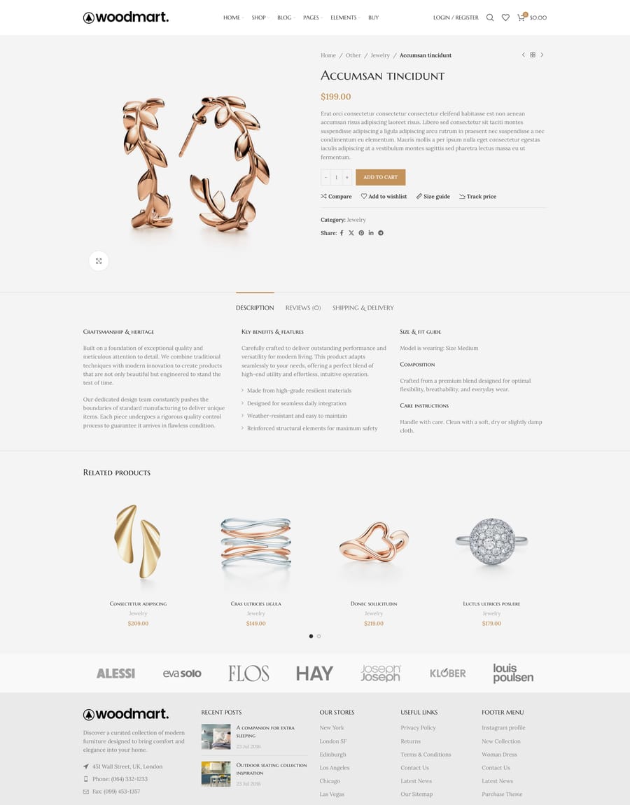 Jewellery Product page
