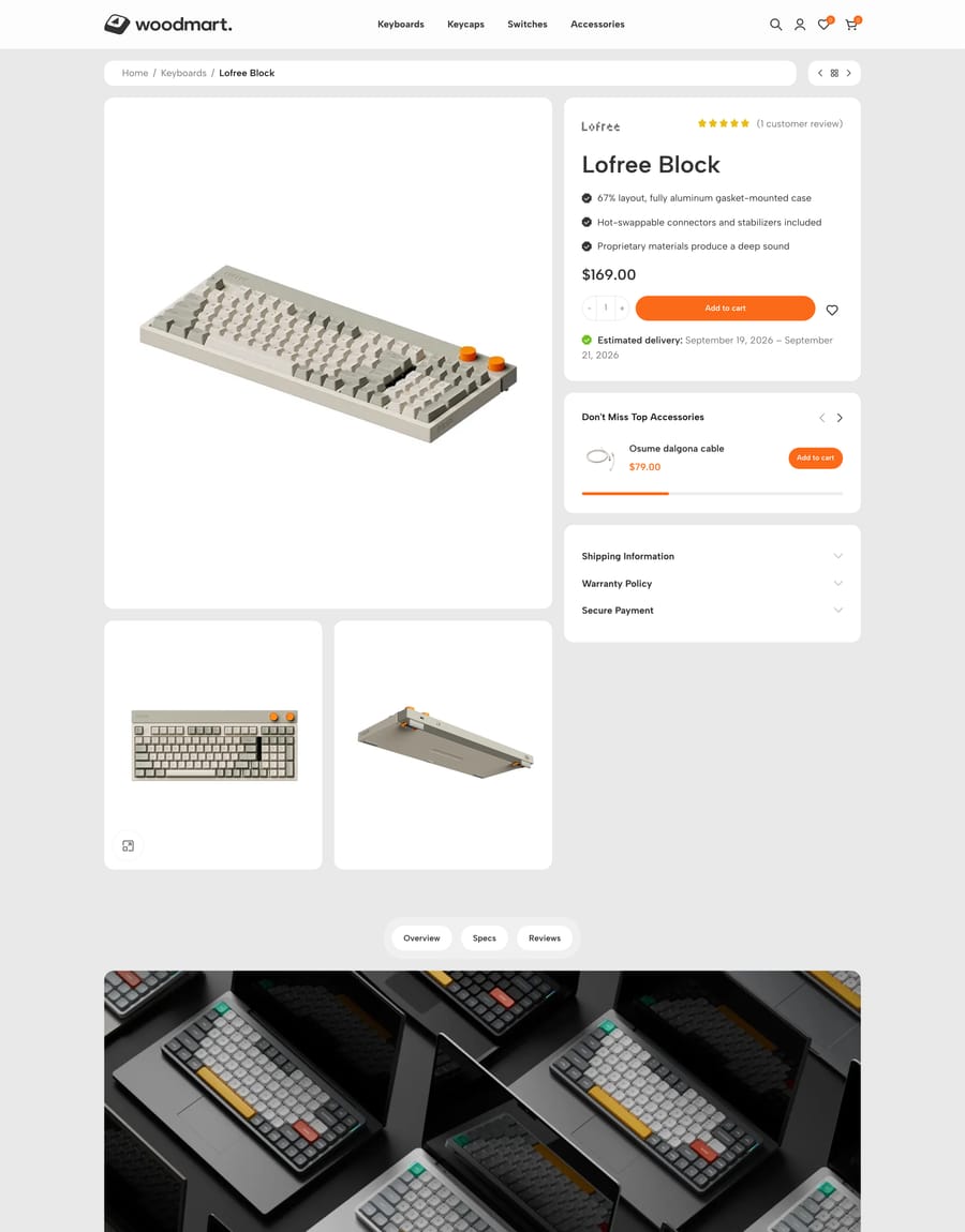 Keyboards Product page