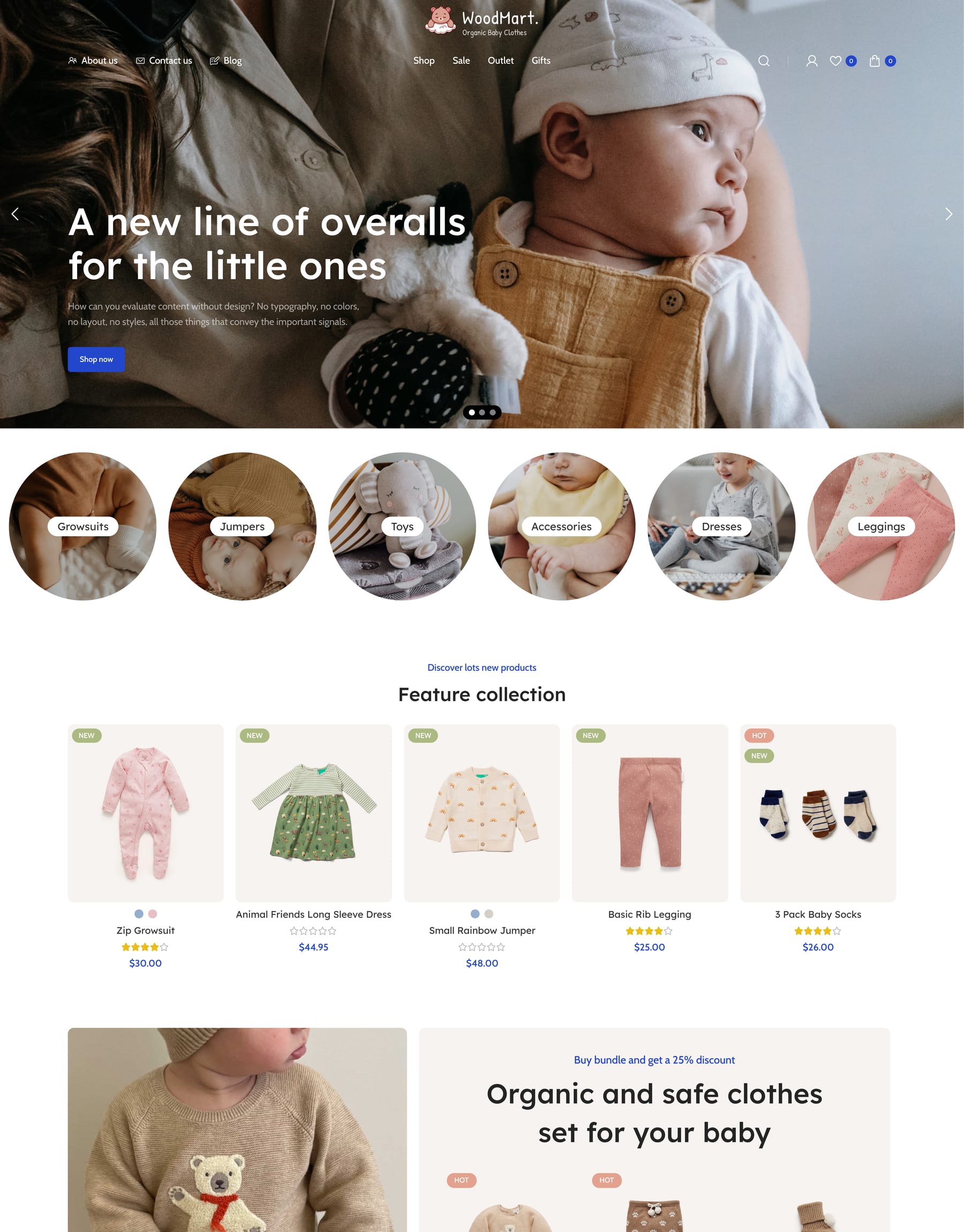 Kids demo home page: Kids store WooCommerce theme