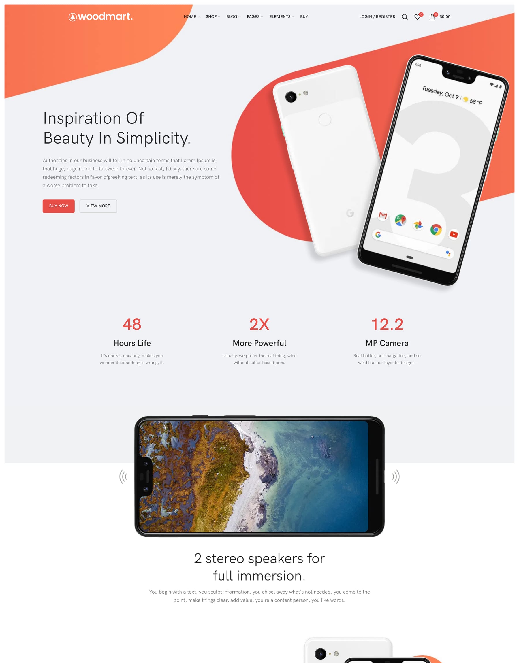 Landing Gadget demo home page: Product landing WooCommerce theme