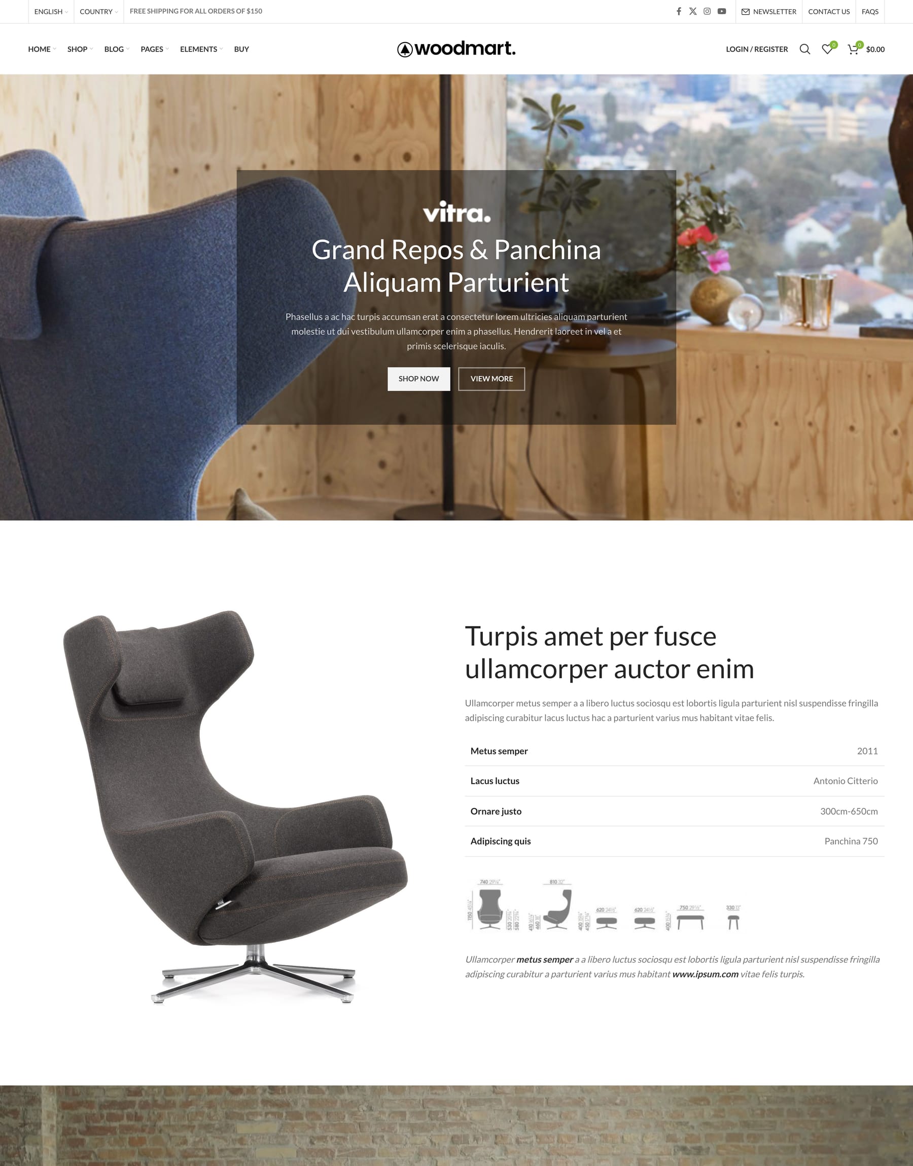Landing demo home page: Landing page WooCommerce theme