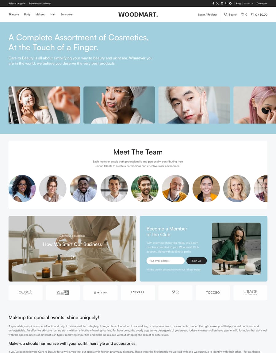 Makeup About us page
