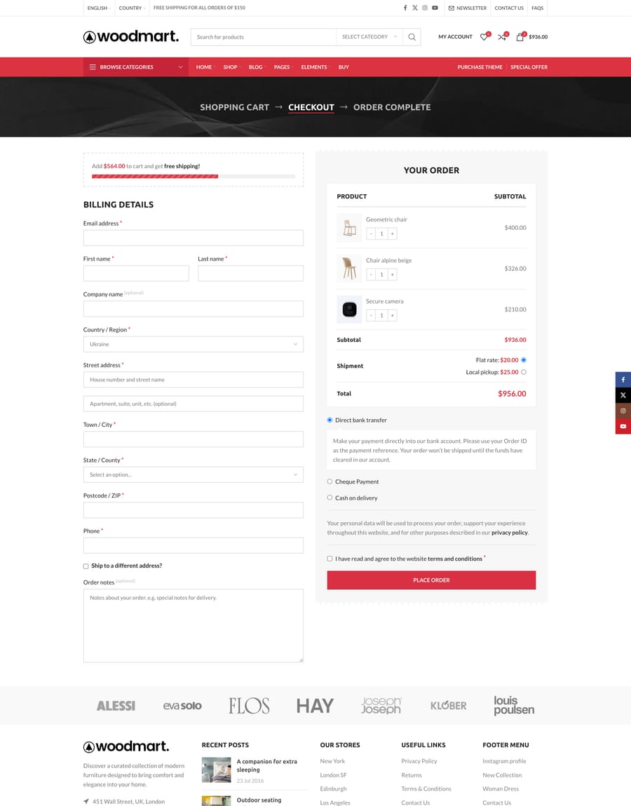 Marketplace Checkout page