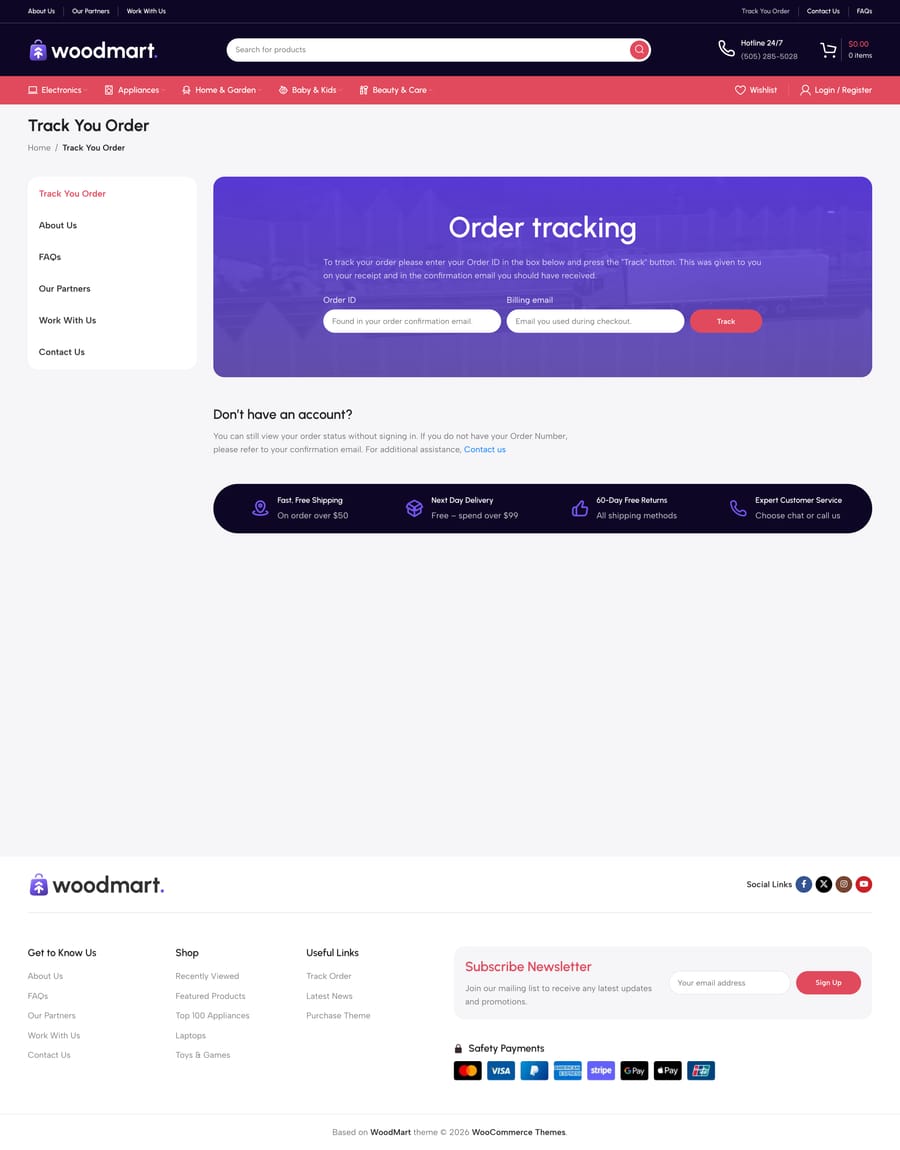 Marketplace 2 Track your order page