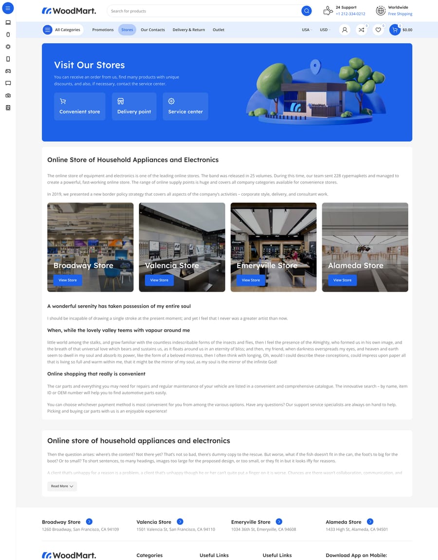 Mega Electronics Stores page