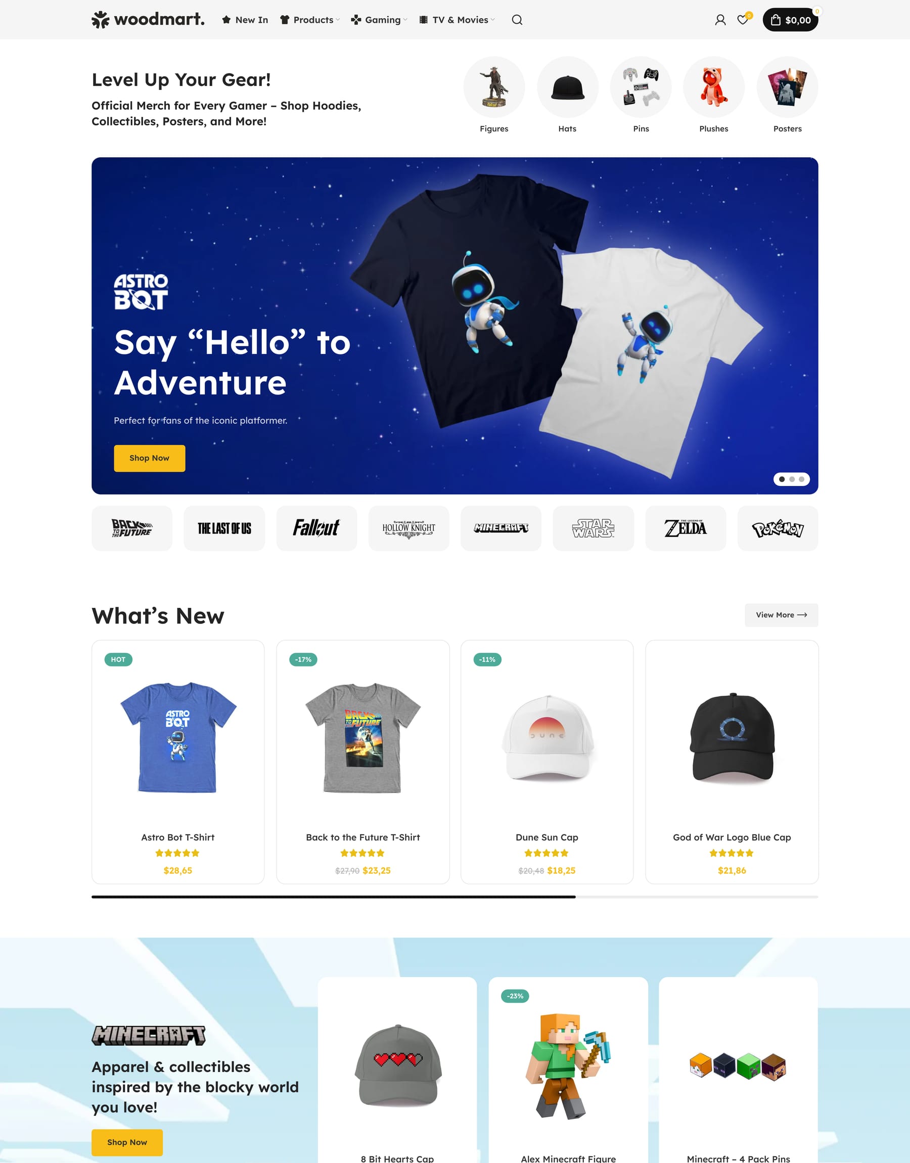 Merchandise demo home page: Merch store WooCommerce theme