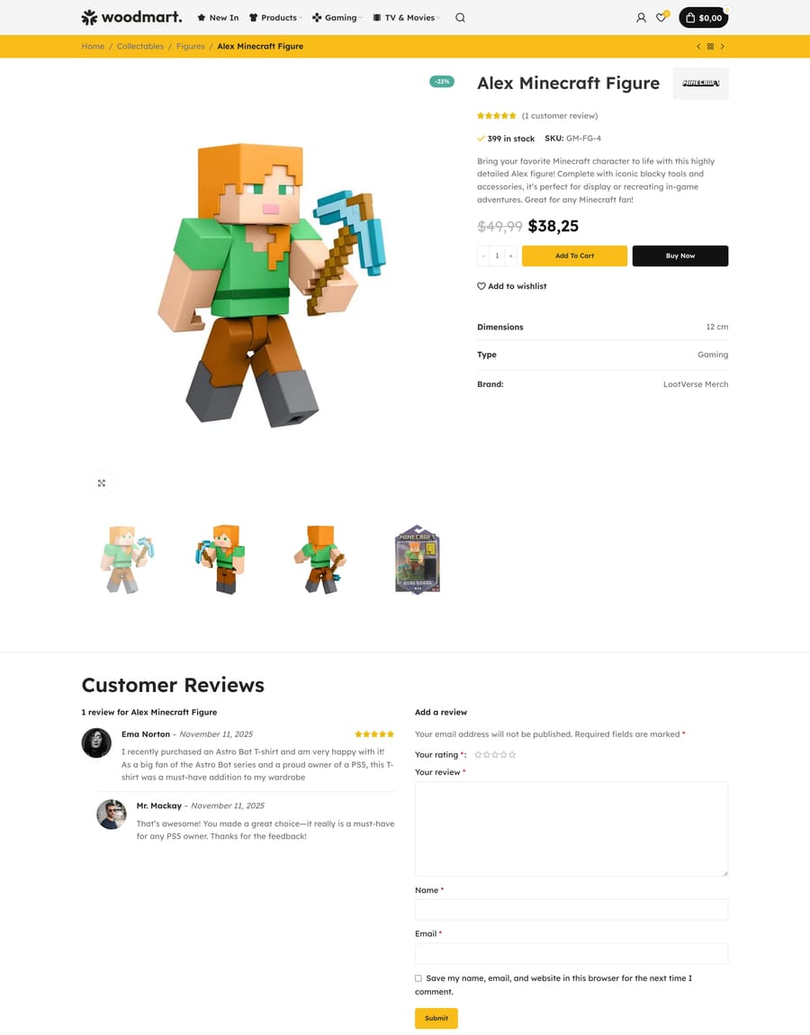 Merchandise Product page