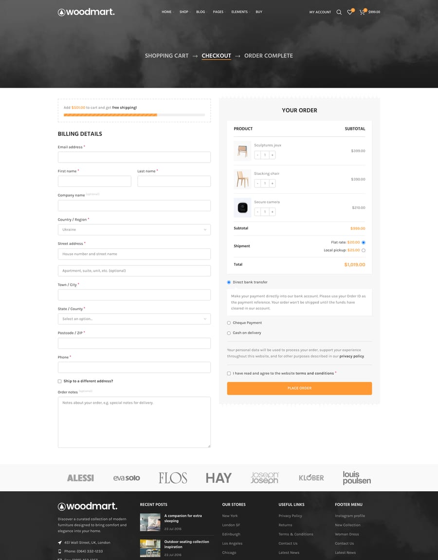 Motorcycle Checkout page