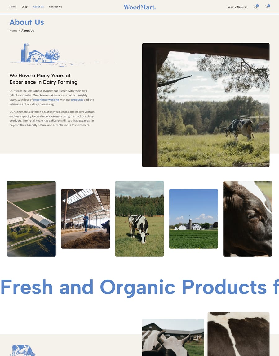 Organic Farm About us page