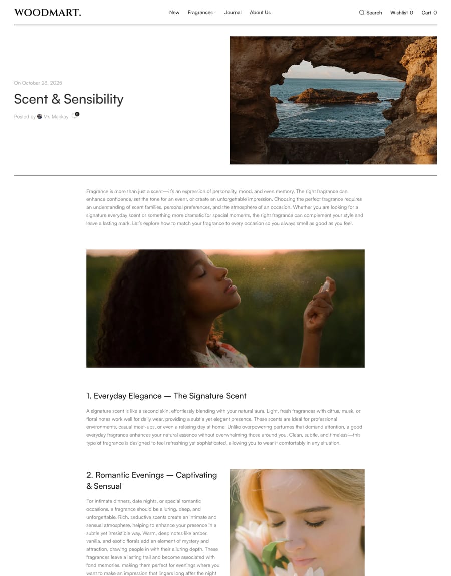 Perfumes Blog post page