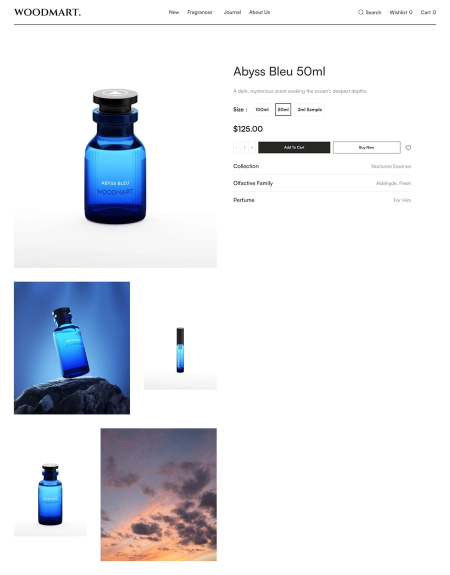 Perfumes Product page