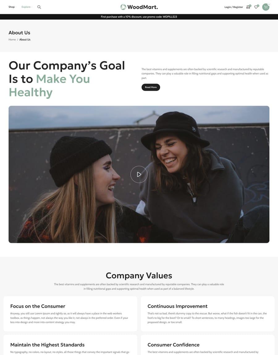 Pills About us page