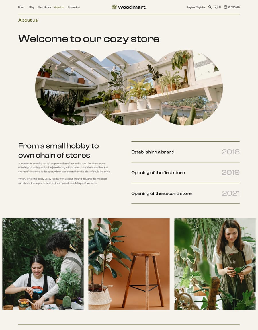 Plants About us page