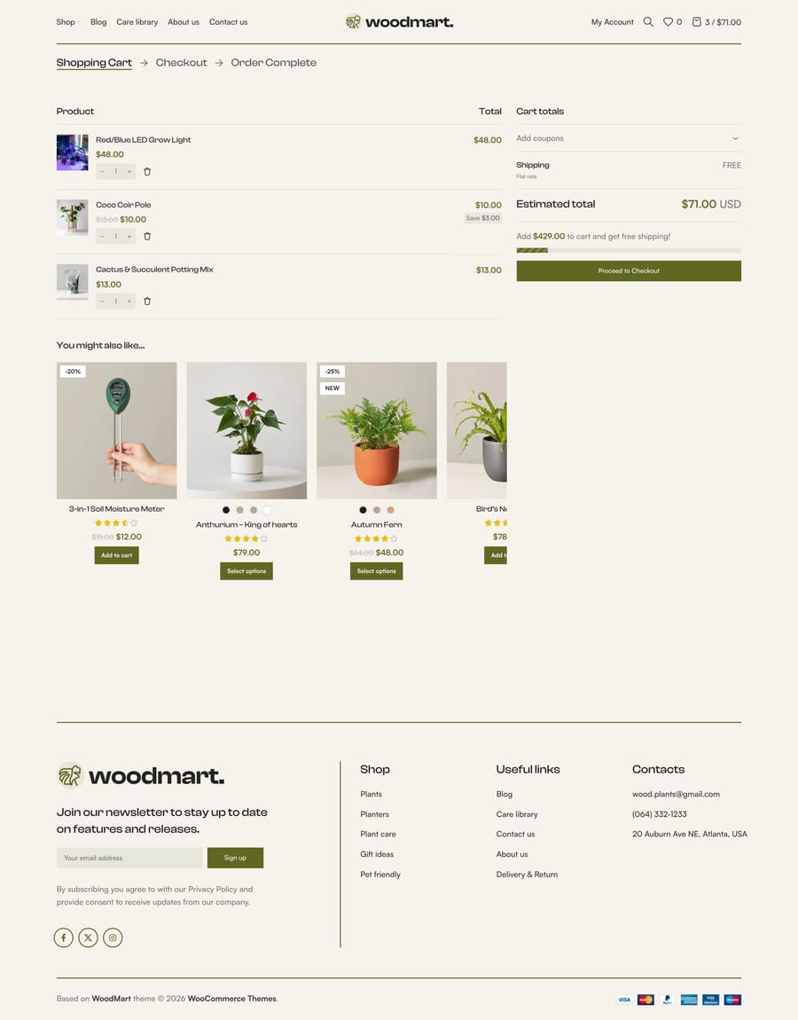 Plants Cart page