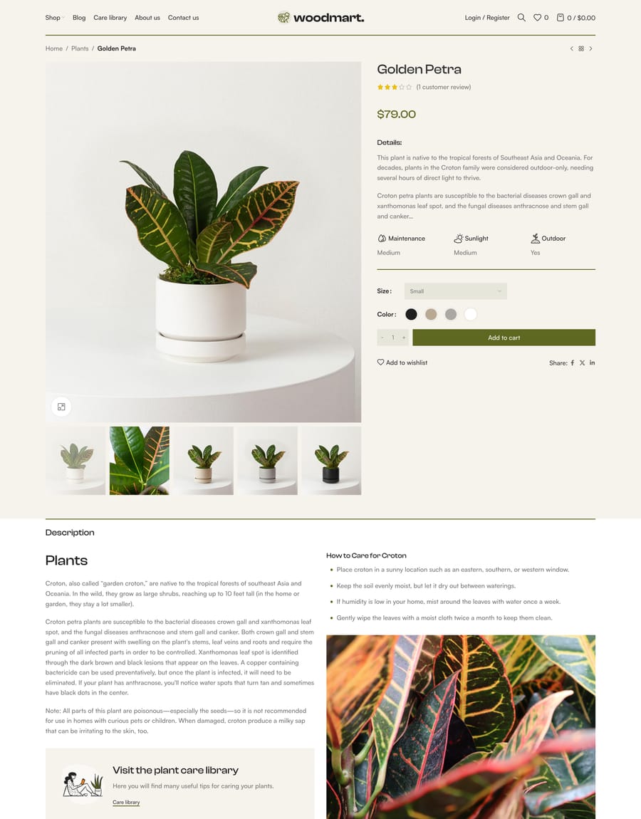 Plants Product page