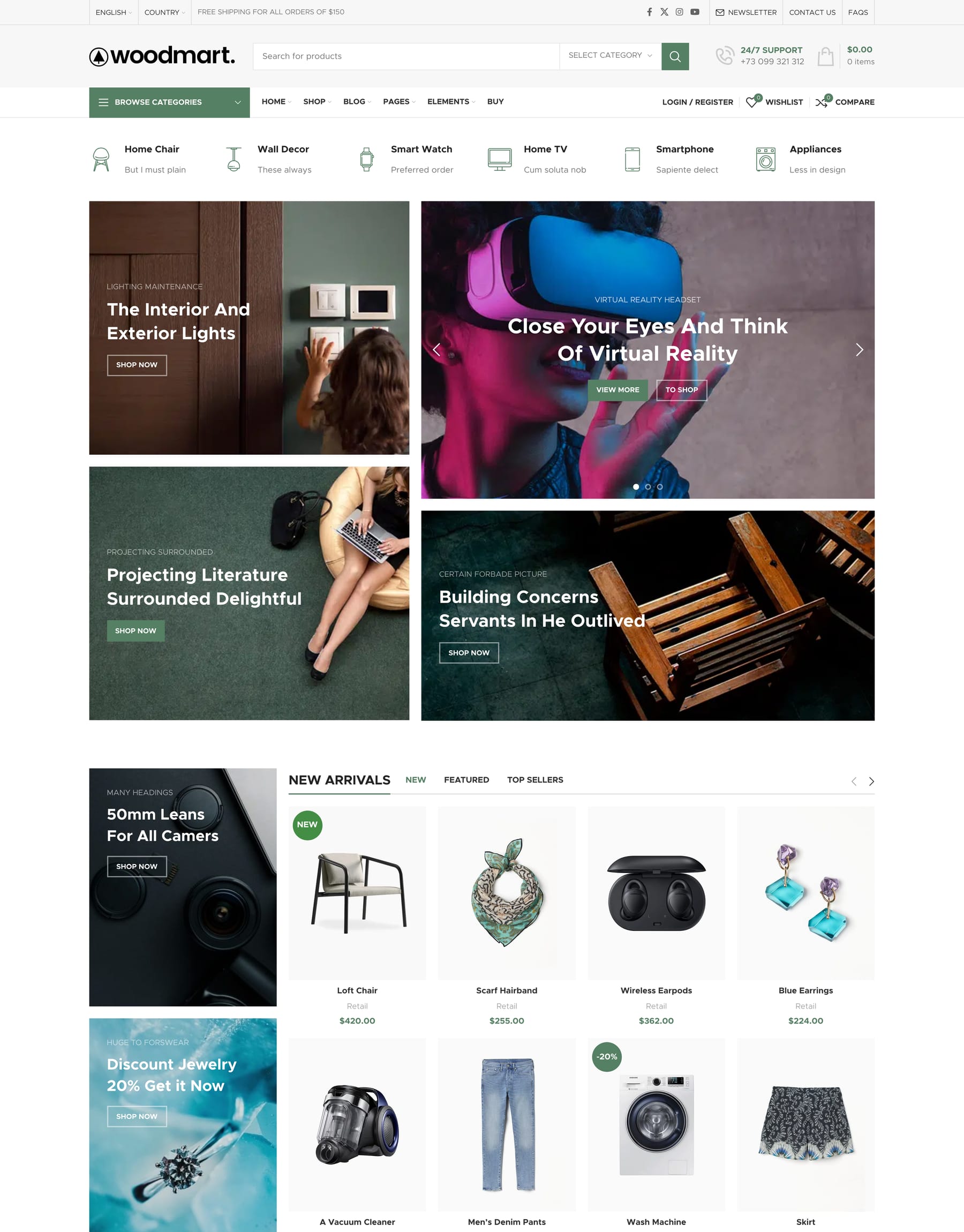 Retail 2 demo home page: Retail marketplace WooCommerce theme