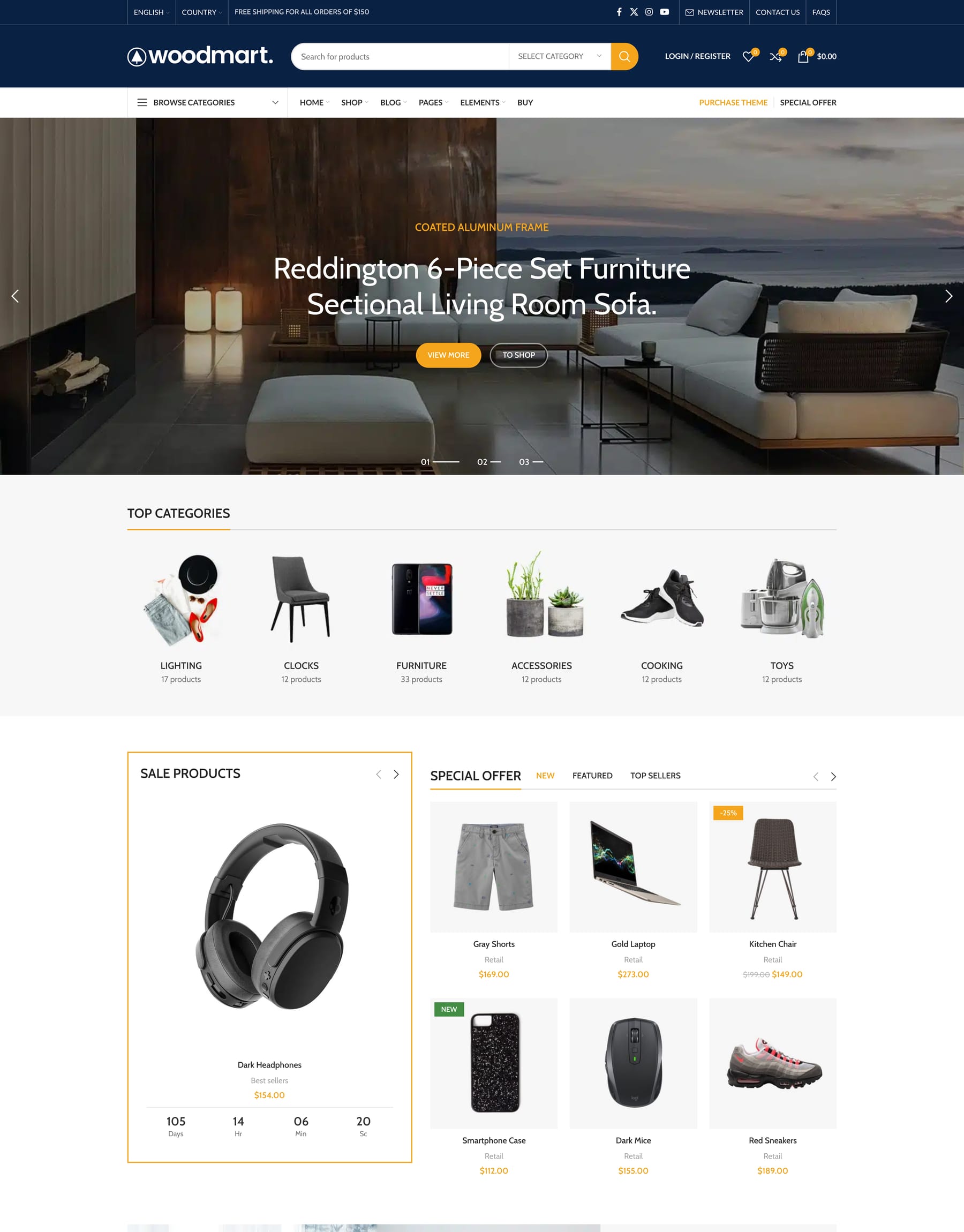 Retail demo home page: Retail WooCommerce theme