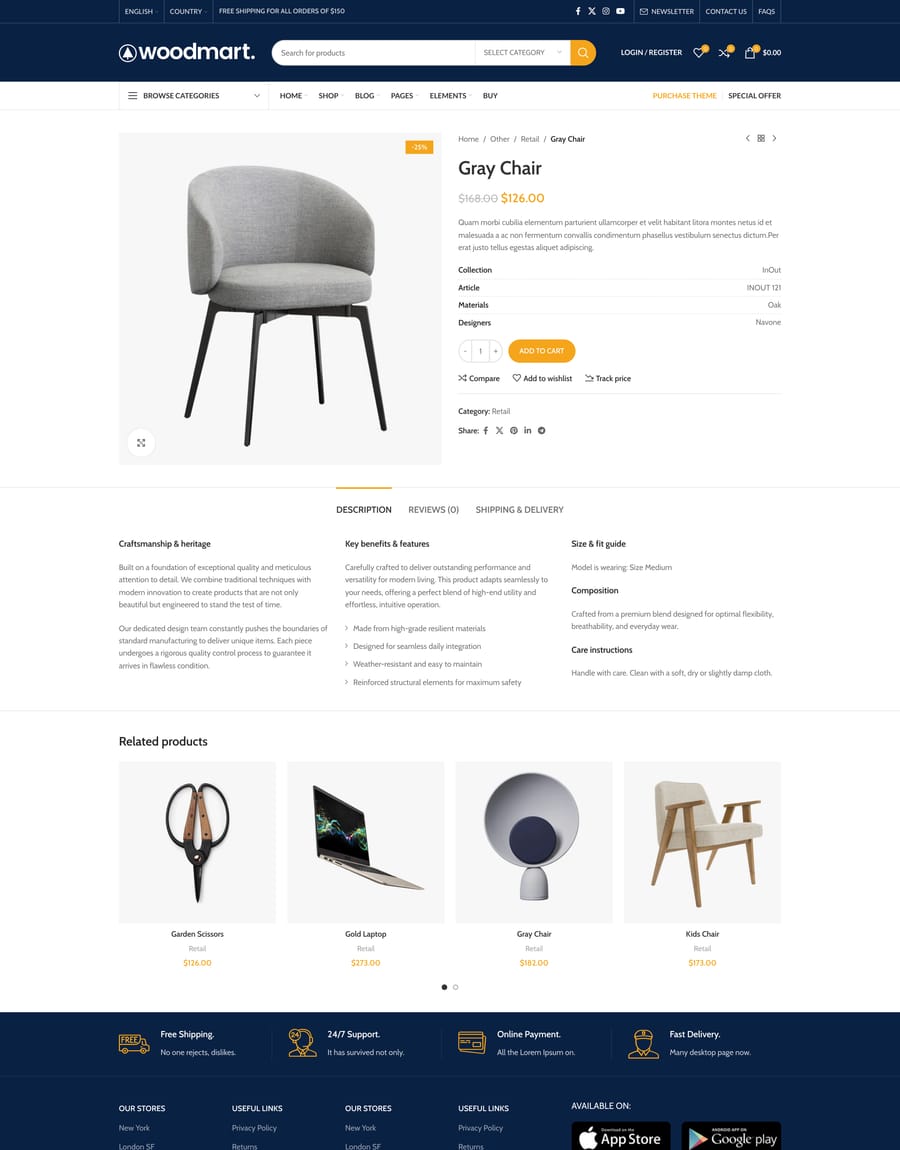 Retail Product page