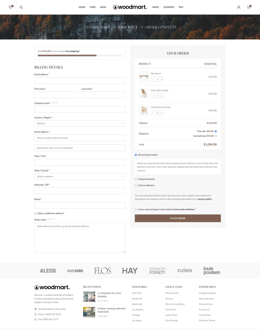 Shoes Checkout page