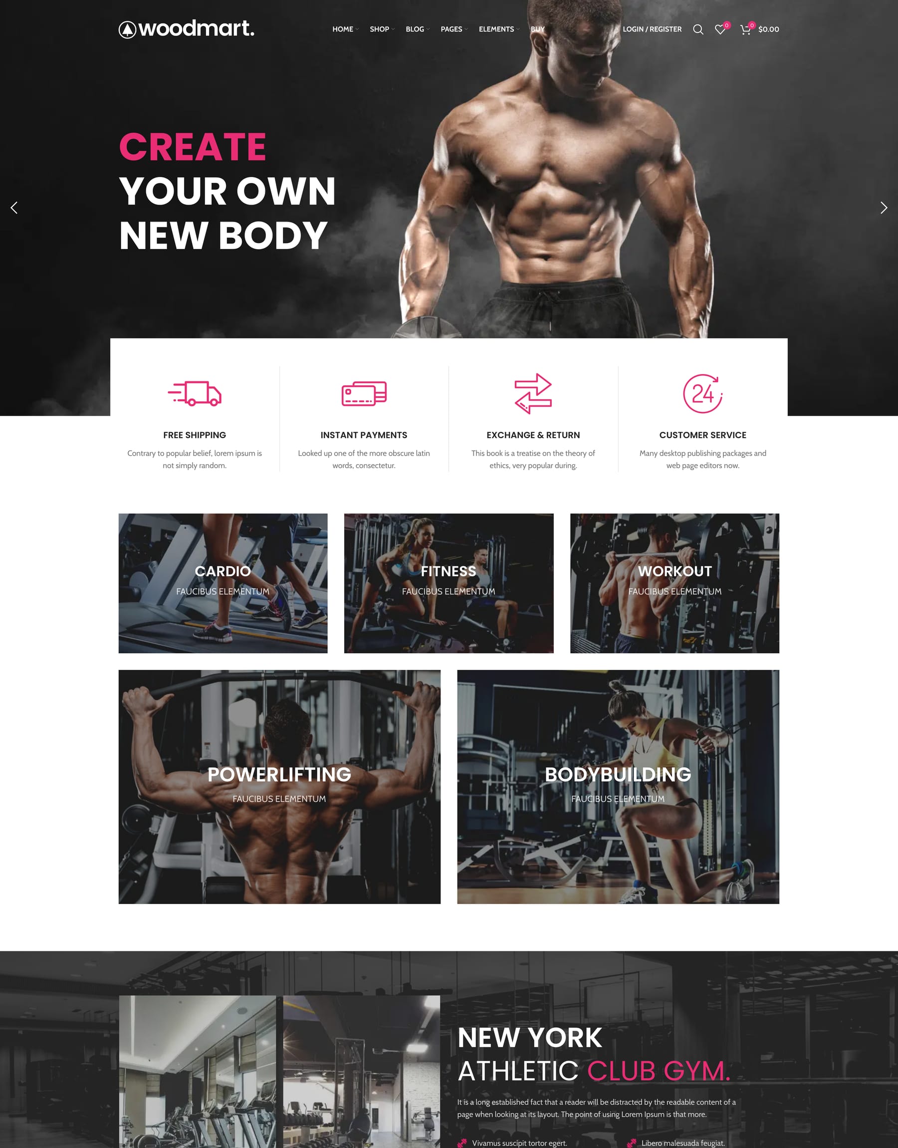 Sport demo home page: Sports store WooCommerce theme