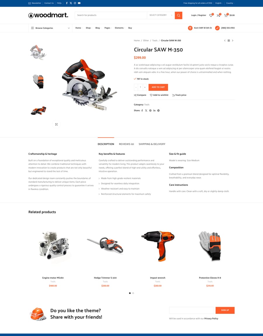 Tools Product page