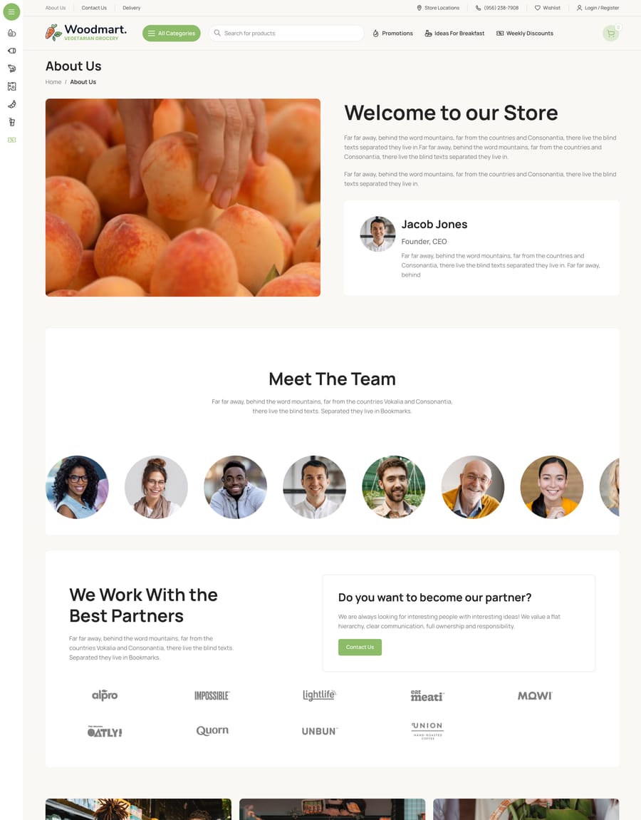 Vegetables About us page